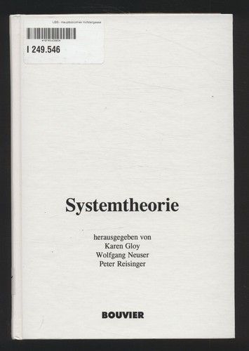 Systemtheorie gloy karen - systemtheorie,