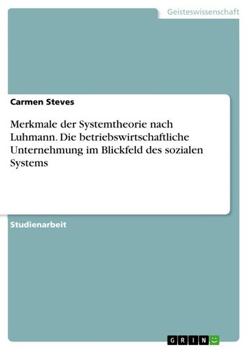 Merkmale der systemtheorie - der,