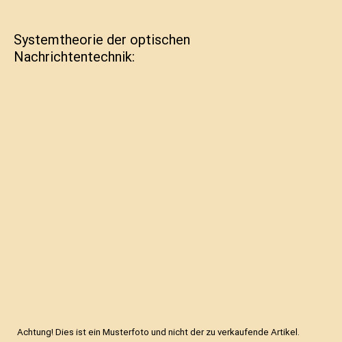 Systemtheorie der optischen